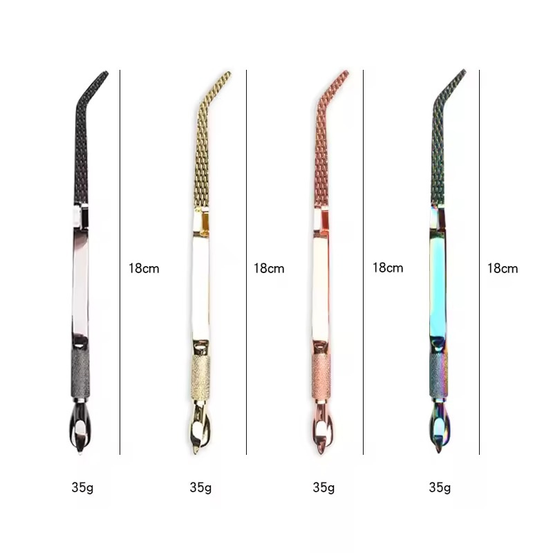 Dual-Ended UV Nail Forming Construction Clamp Stainless Steel Nail Shaping Extension Tweezers