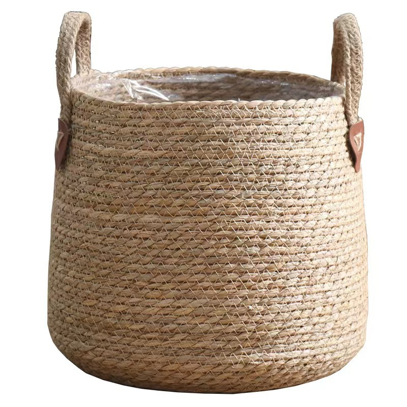 Rattan Pots Planter Baskets Seagrass Indoor Planter Plant Basket Indoor with Liner for Home Decor