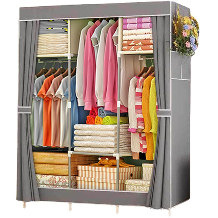 Steel Pipe Clothing Wardrobe Home Furniture Bedroom Storage Locker Furniture Closet Kids Cabinet