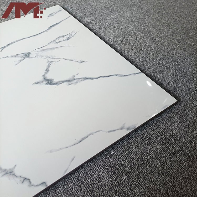 Porcelain White Marble Ceramic Bathroom Floor Tiles 60X60