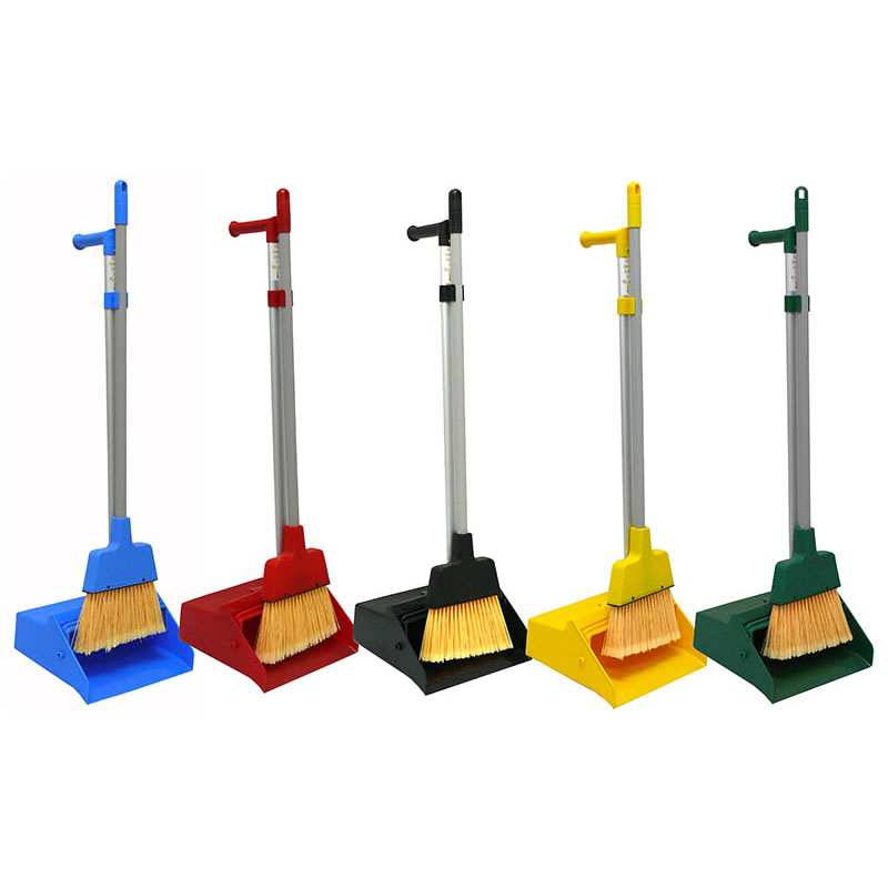 Commercial Cleaning Products Heavy Duty Angled Broom and Dustpan Sets Upright