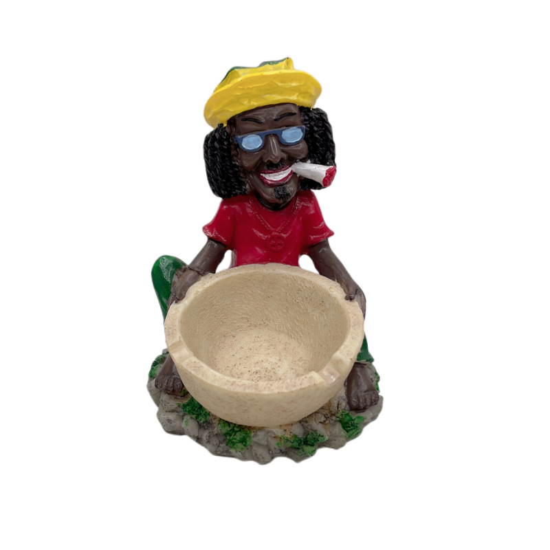 Bob Jamaica Old Style Creative Souvenirs Home Decoration Small Smoking Resin Ashtray