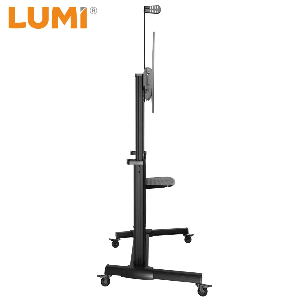 Mobile Manual Lifting Height Adjustable Ultra-large Display TV Cart for 60~100 Inch LCD LED Flat Curved Panel Screen TVs