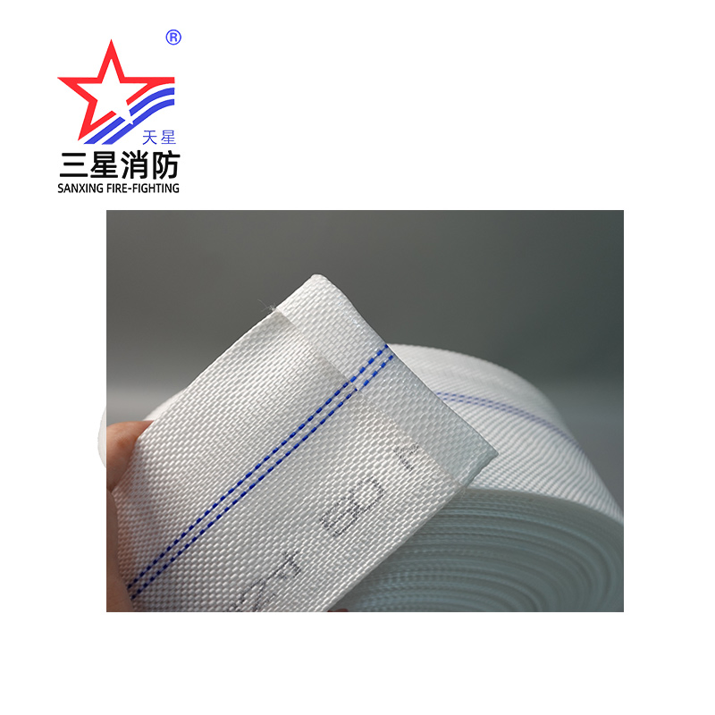 High Pressure 2 Inch Canvas Pipe for Agriculture Irrigation Watering Land Pumping Anti-Aging Anti-UV White Blcak Jaket