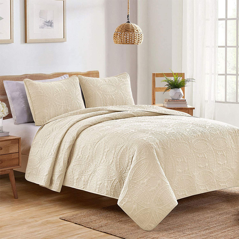 Chinese Wholesale Customized Microfiber Quilted Bedspread Ultrasonic Bedspread