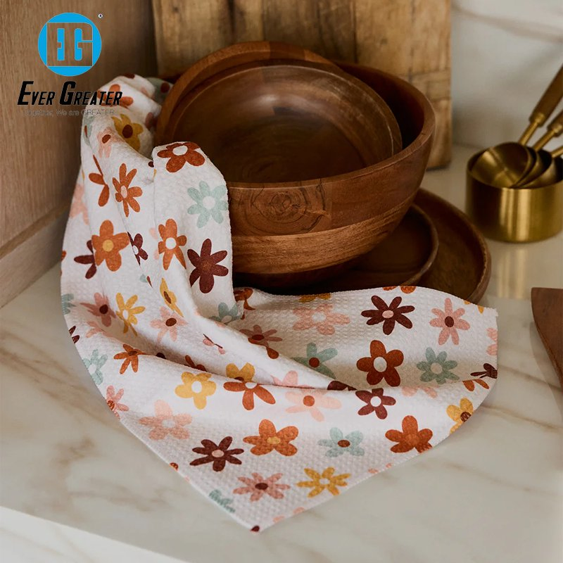 Custom High Quality Organic Cotton Kitchen Towels Absorbent Printed Kitchen Towel Cotton for Home Kitchen Use
