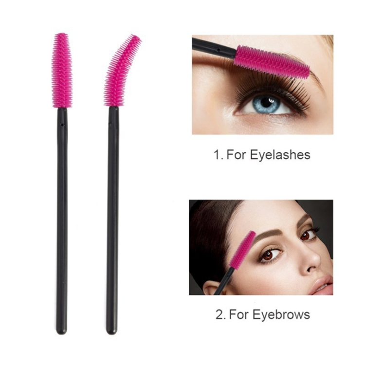 Wholesale Disposable Eyelashes Brush Curl Eyelashes Stick Portable Tower Colored Silicone Brush Head Multicolor Mascara Wand