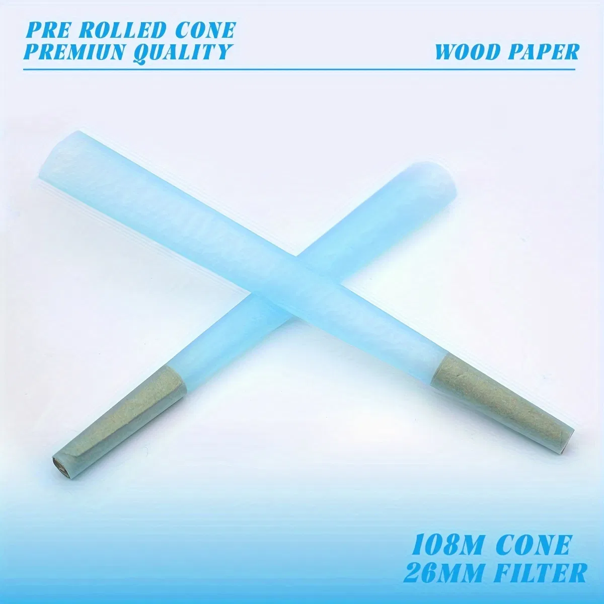 King Size Blue Color Rolling Paper Cone 1000 PCS/Box Raw Rolling Paper
