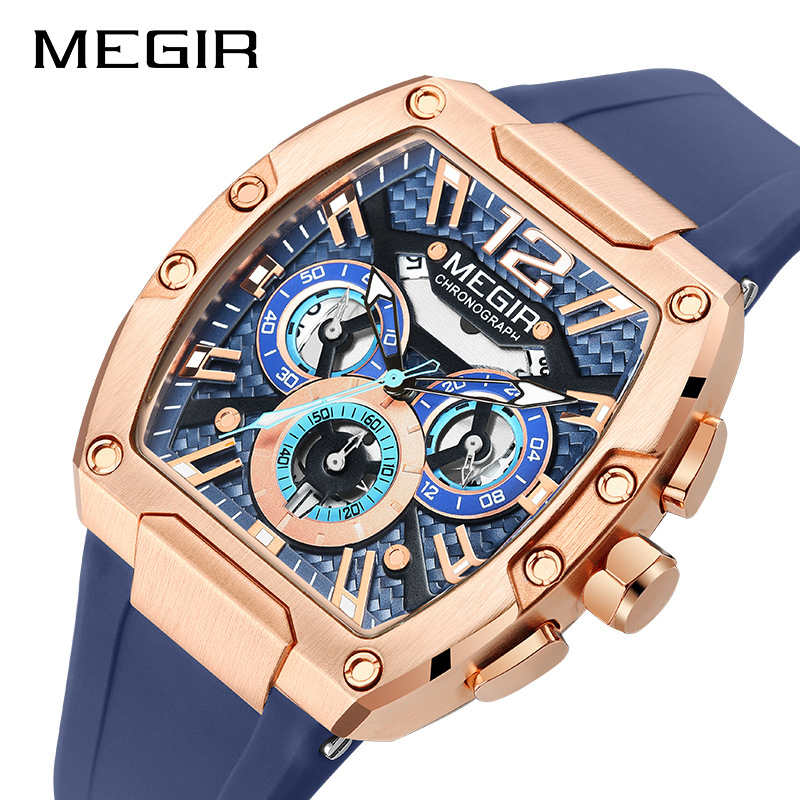 Megir 8112g Brand Men's Sports Fashion Silicone Watch Luminous Quartz Watch