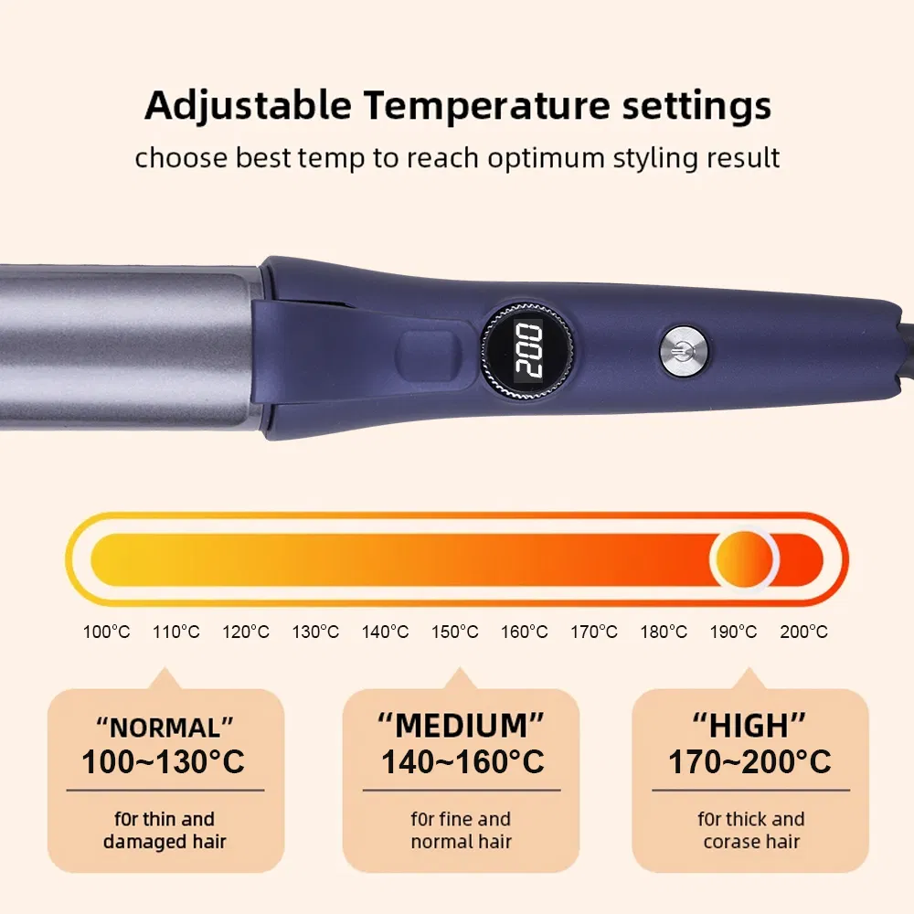 Ceramic Hair Curling Iron Professional LED Electric Flat Iron Hair Curler with Clips