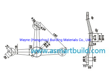 150mm Stainless Steel Glass Spider with 3 Arms; Glass Fitting Hardware, Point-Fixed Curtain Wall Hardware with High Quality and Best Price