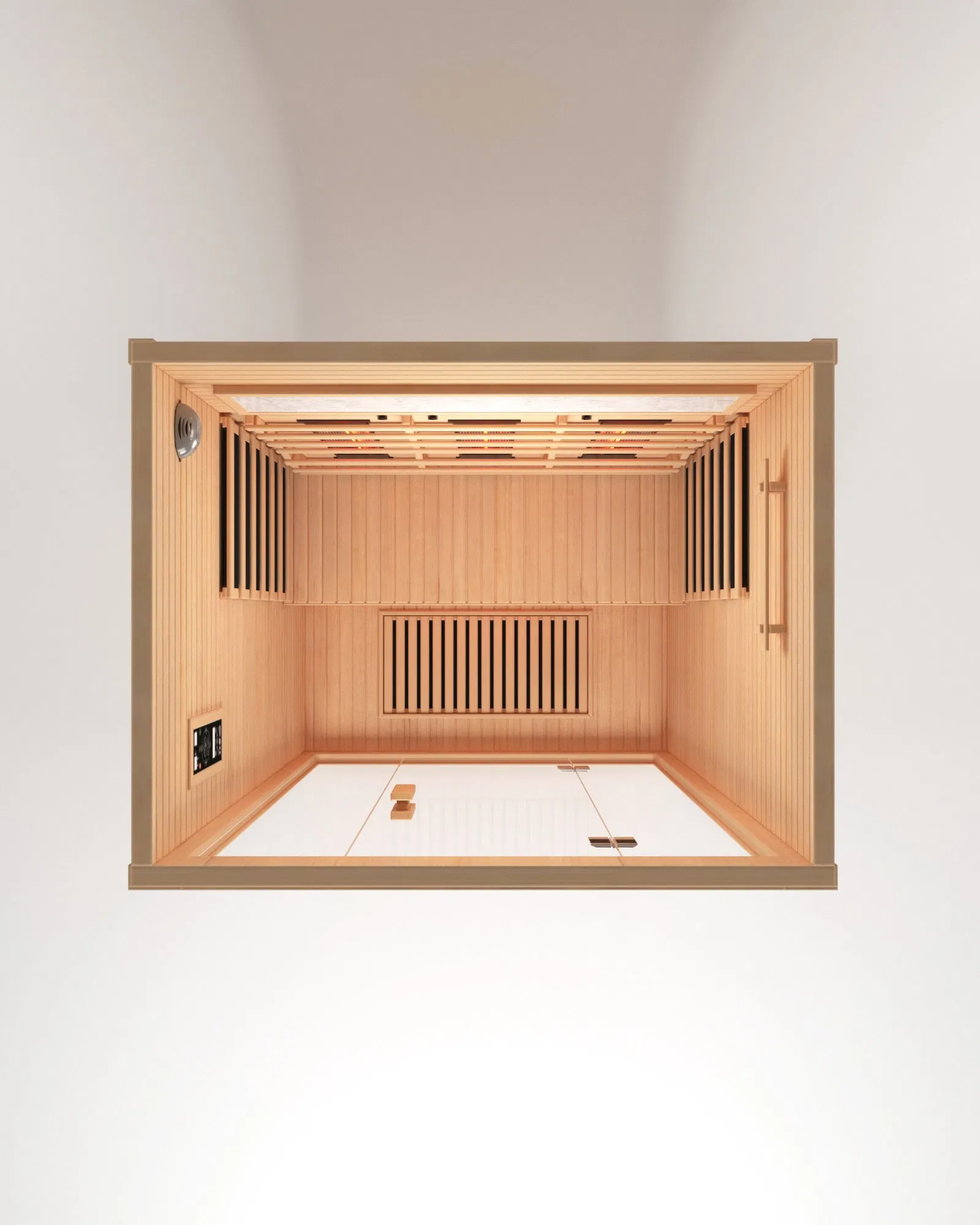 Indoor Infrared Sauna Made of Hemlock/Sequoia, a Happy Place to Rest