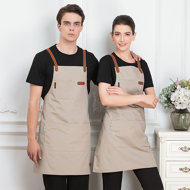 Stylish Minimalist Bib Apron for Waiters with Pocket