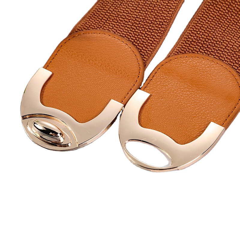 Пояс женский эластичный полиуретан тонкий с пряжкой черно-белый