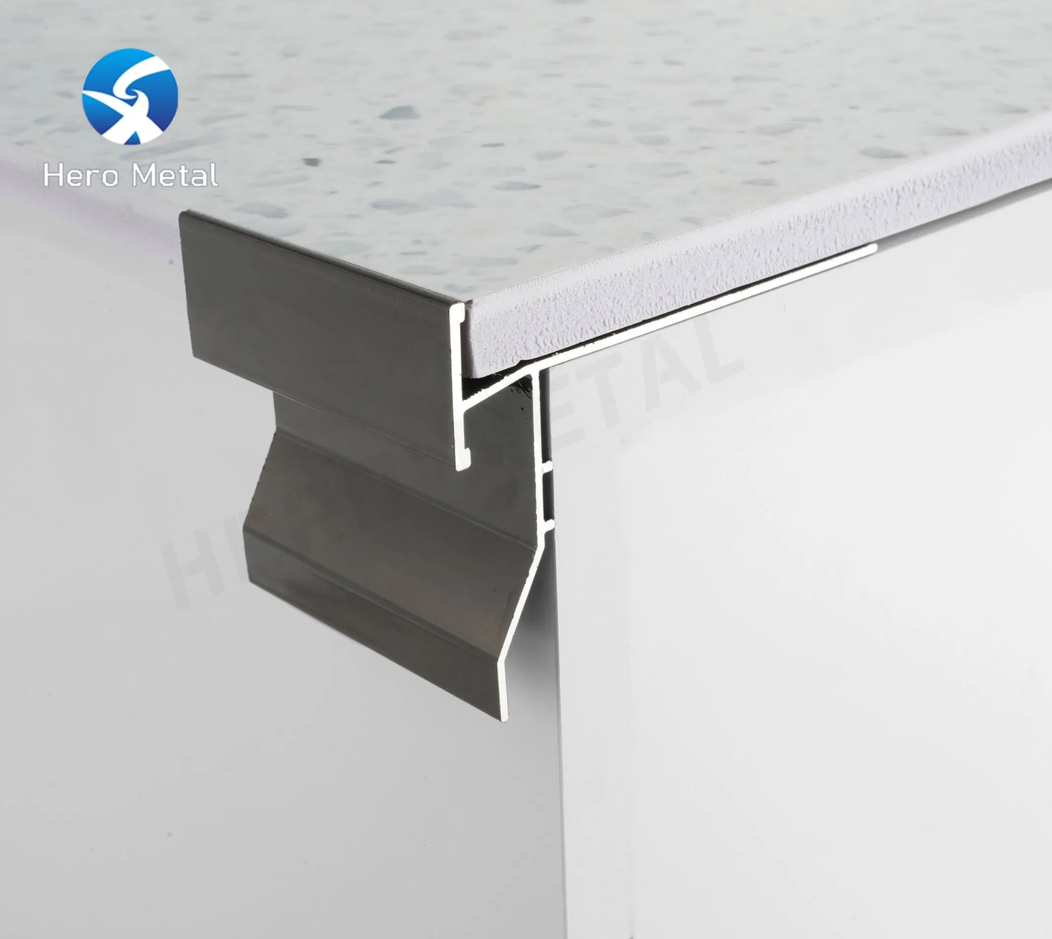 Balcony Edge Profile Hero Metal in Stock China Top Extruded Aluminum Profile Size to Laminate Strip Mosaic Flexible Edge Furniture Tile Waterproof Trim