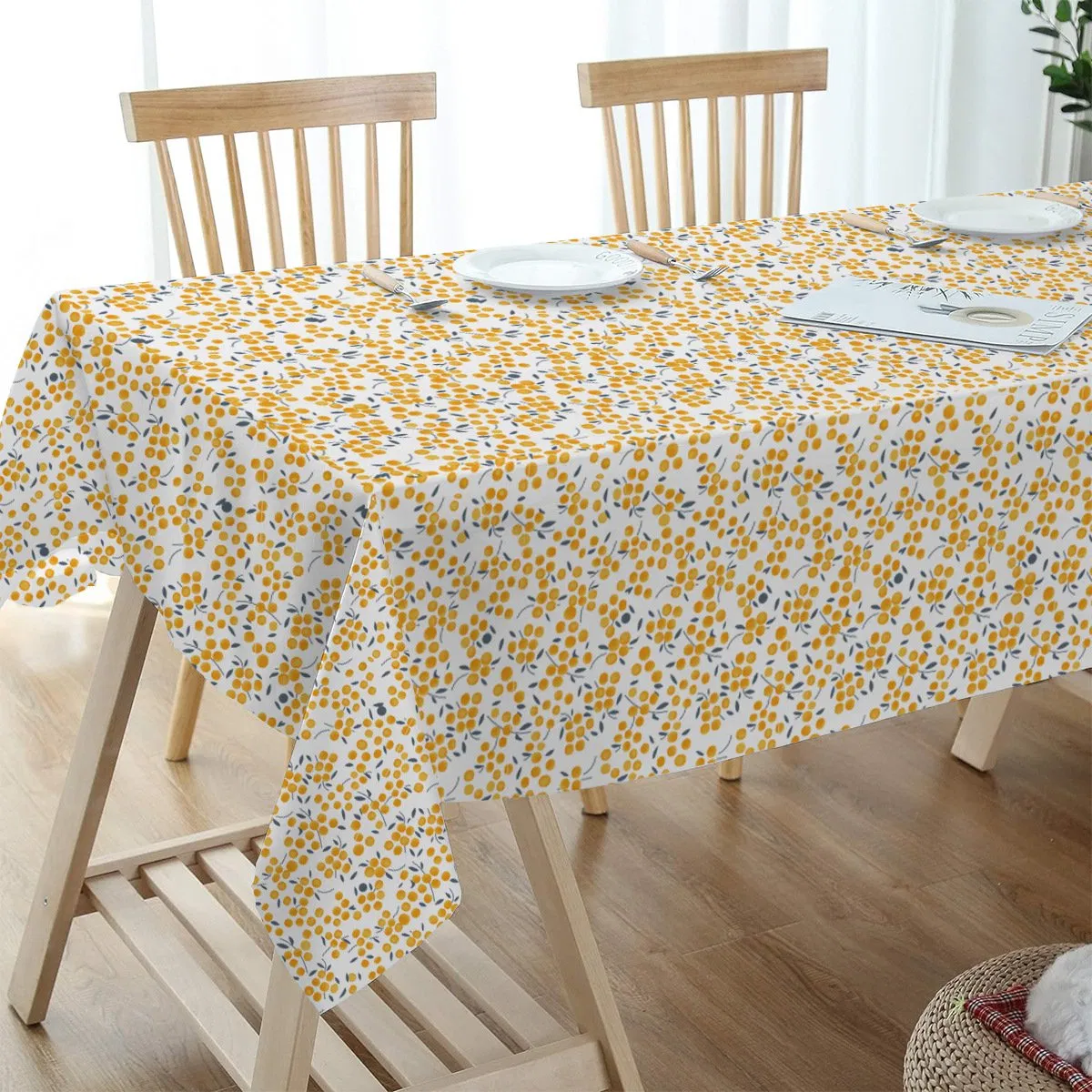 Waterproof and Wear-Resistant Thickened Tablecloth for Home Kitchen, Fruit Printed Tablecloth Tabletop