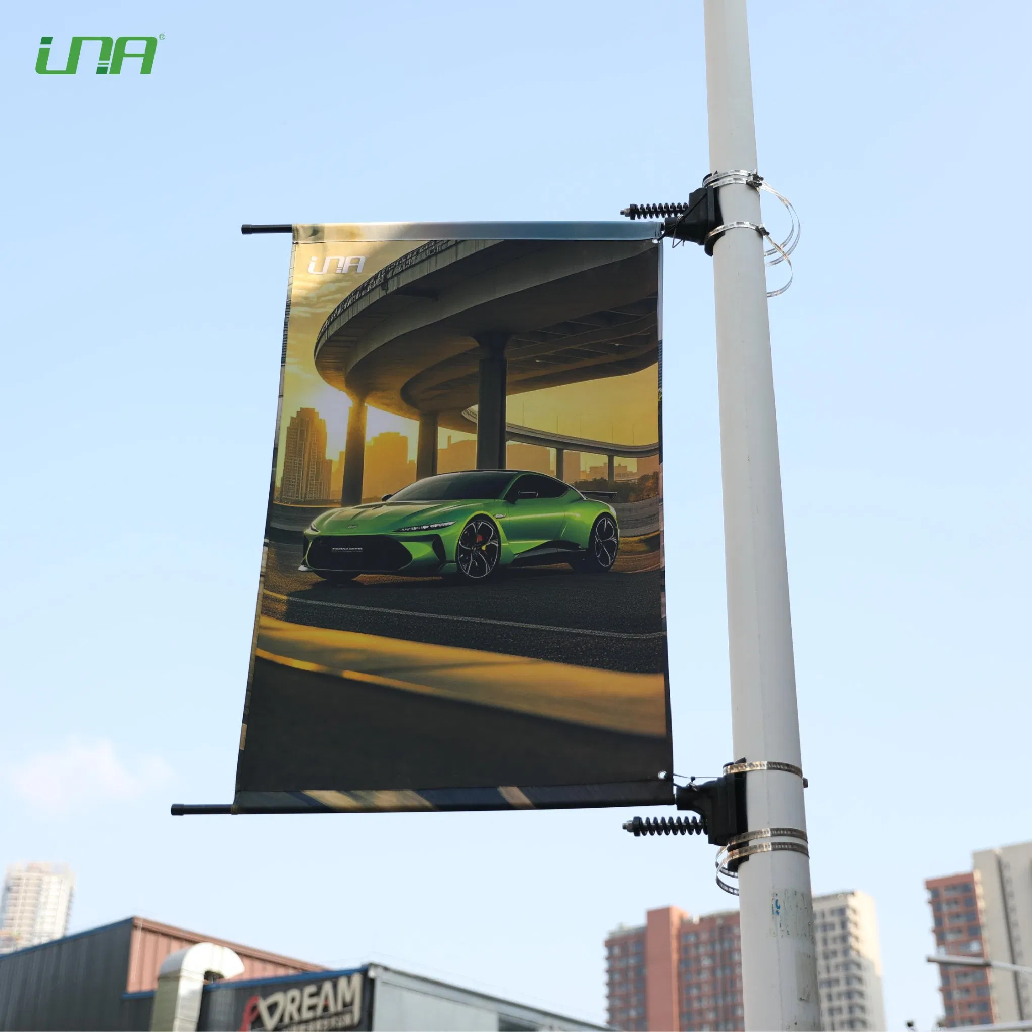 Outdoor Advertising Printing Banner Street Light Pole Flag Poster Holder