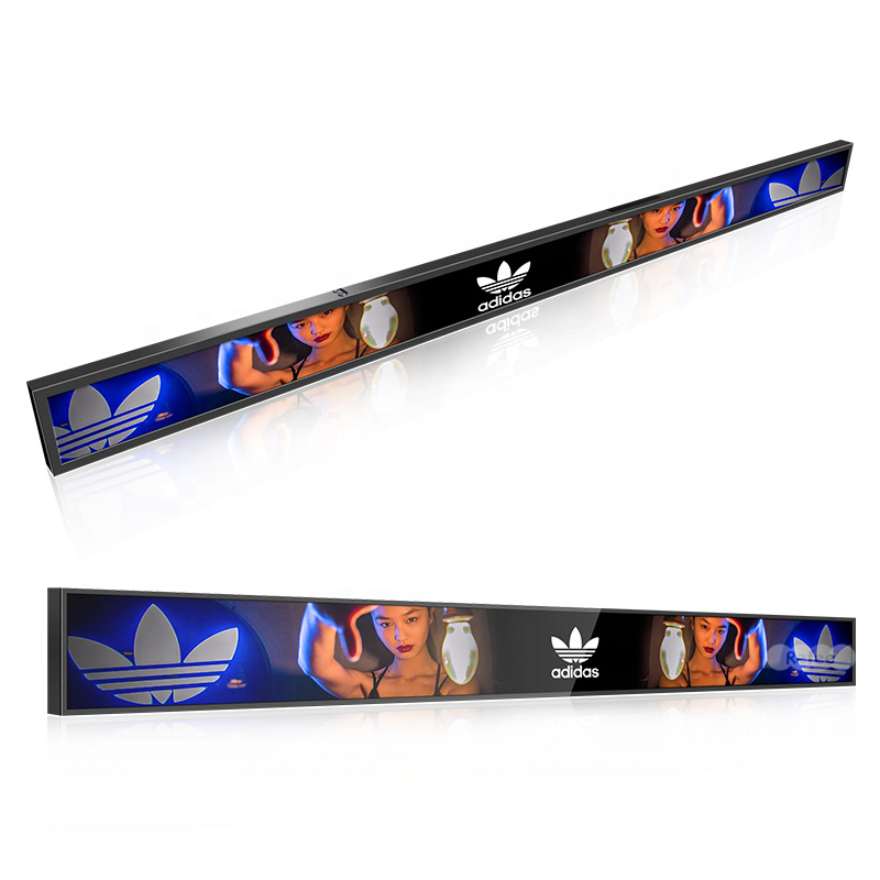 Yrc Portrait / Landscape Display Flexibility Retail Supermarket Shelf Edge Ultra Wide Stretch Bar LCD Display Advertisement Screen