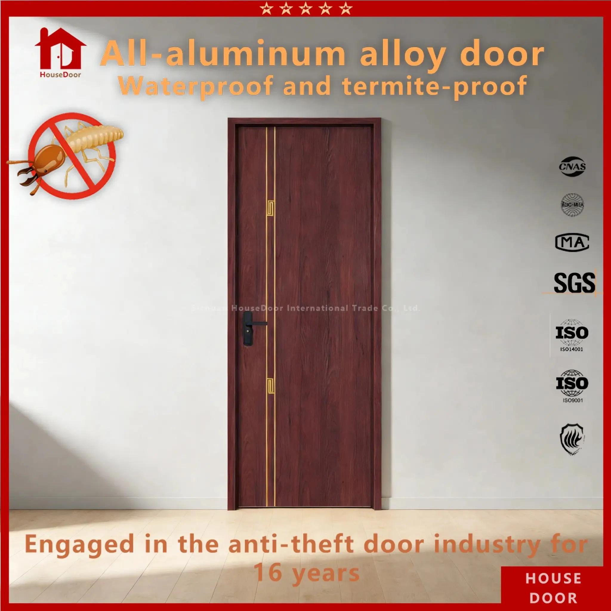 Elegant Aesthetic Made in China Sound-Proof Anti-Theft Aluminum Door