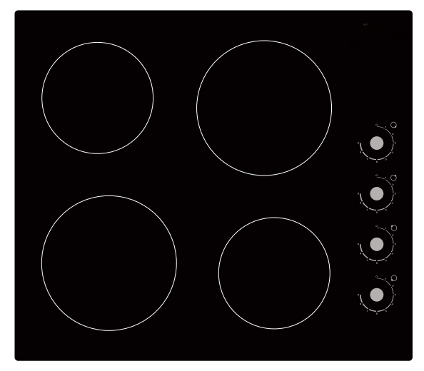 ODM Kitchen Household Infrared 1000W Built-in 4-Burner Electric Ceramic Cooker Hob with Certification