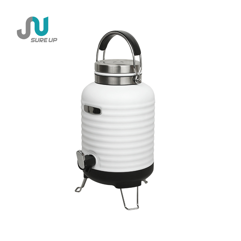 Stainless Steel Water Jug 6/8/10L Double Wall Insulated with Faucet & Folding Handle