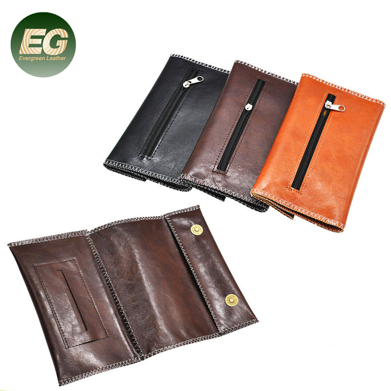 Ea516 Case Wallet Resealable Empty Custom Pouches Bag Designed Packaging Wholesale PU Leather Tobacco Pipe Pouch