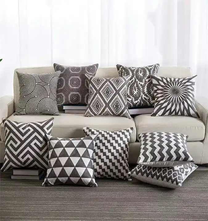 Embroidery Square Pillow Covers for Home Hotel Soft Cushion Case Full Season Decorative Stitching for Bedroom Dining Decor