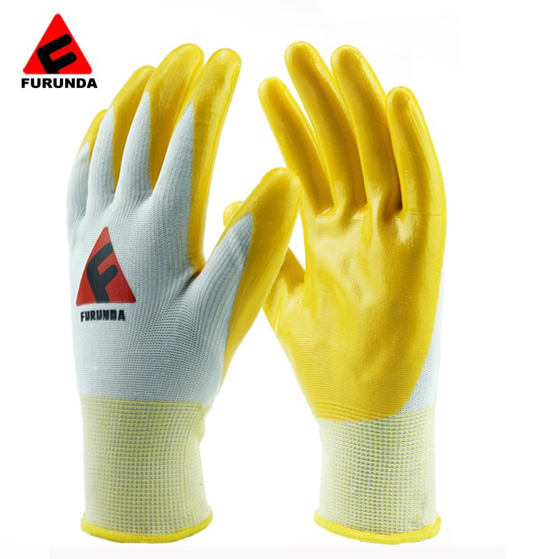 Industrial Construction Garden Nitrile Coated Safety Work Gloves