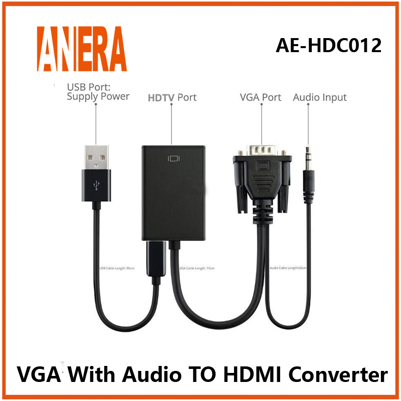 Конвертер VGA-HDMI с аудио Anera
