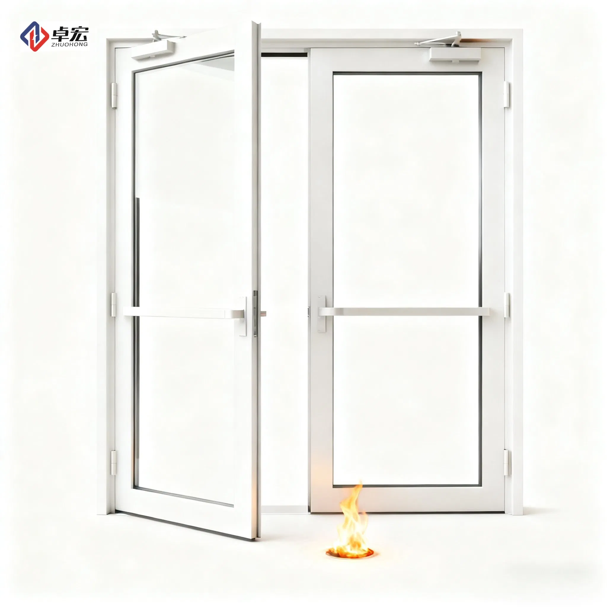 Industrial Heavy-Duty Safety Fireproof Glass Door Steel Frame
