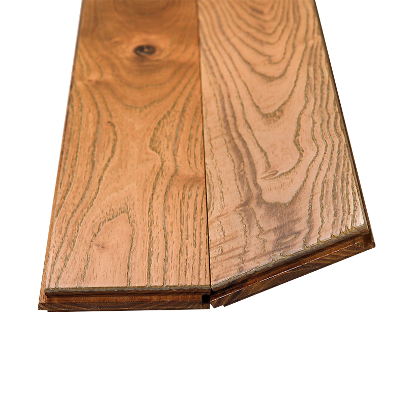 Modern Dark Finish Herringbone Solid Wood Flooring Above Grade