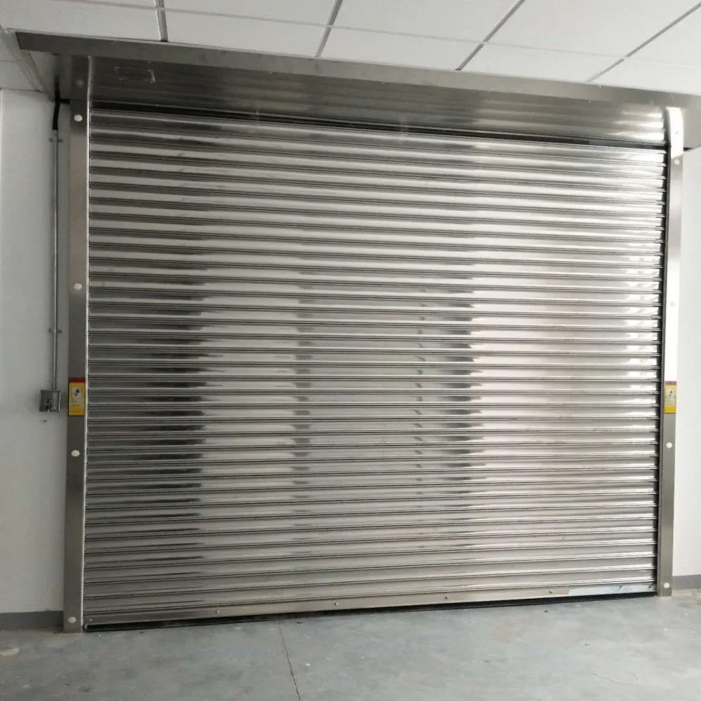Exterior Electric Revolving Remote Control Metal or Aluminum Electric Security Overhead Garage Roller Shutter Steel Industrial Fireproof Rolling Doors