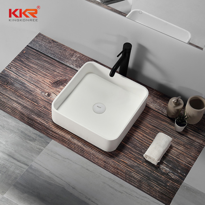 Modern Bathroom Round Above Counter Solid Surface Bathroom Sink