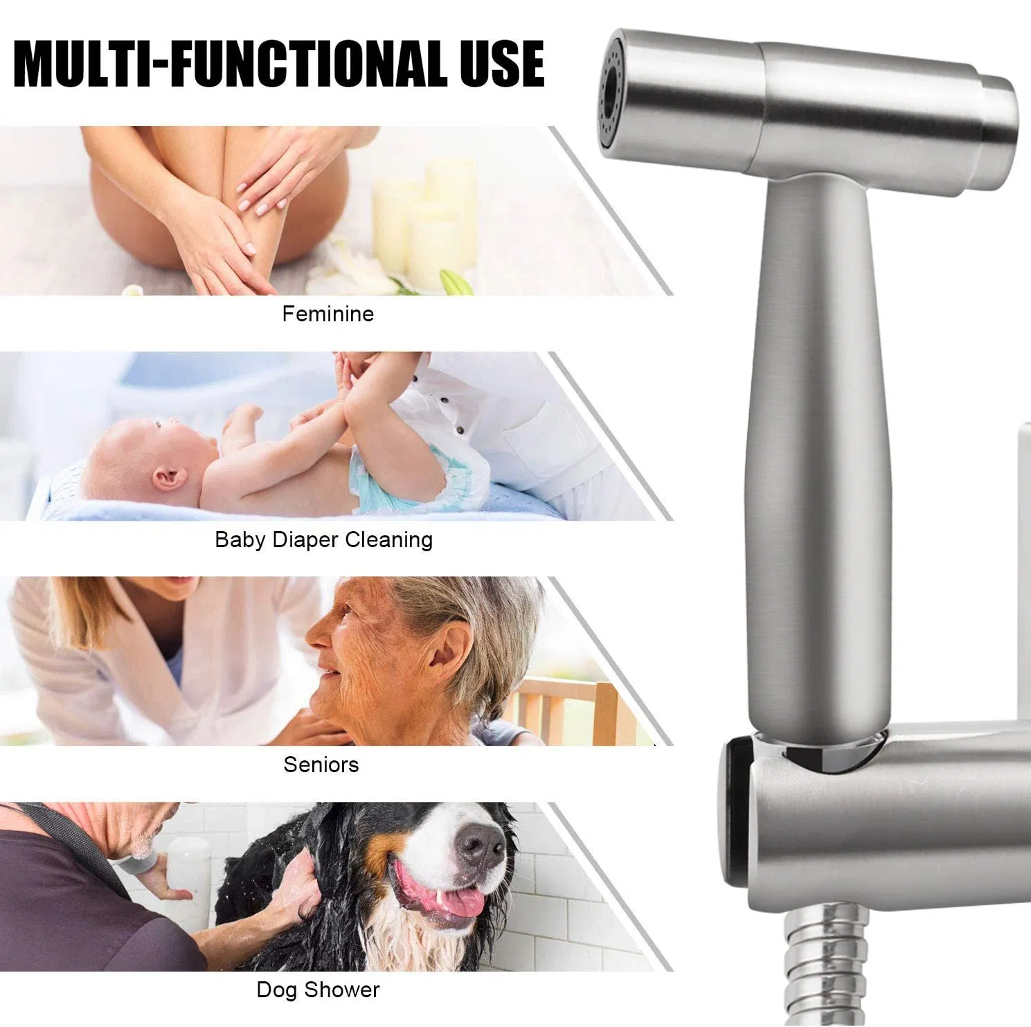 Aquacubic Handheld Bidet Sprayer for Toilet Stainless Steel Toilet Bidet Bathroom Sprayer Female Wash Sprayer
