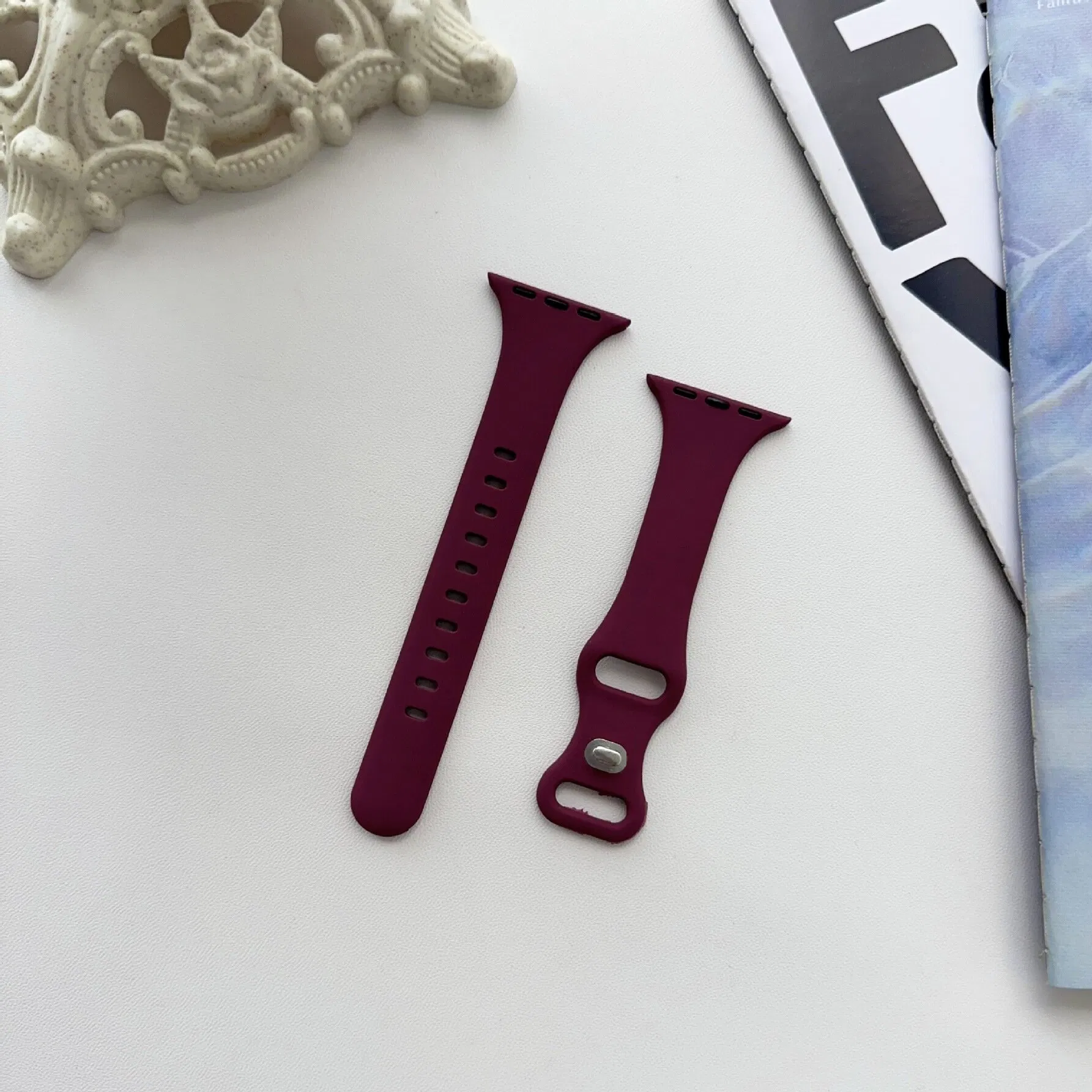 Soft Silicone Waterproof Replacement Wristband Sport Strap Band for Apple Watch Series 10 9 41mm 42mm 46mm 45mm