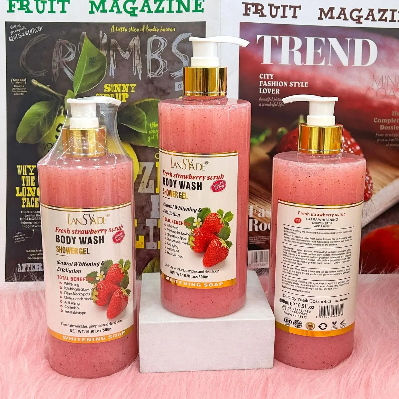 Papaya Shower Gel Vitamin C Turmeric Coconut Coffee Arbutin Body Wash Whitening Scrub Exfoliating Liquid Soap