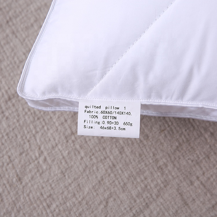 China Manufacturer Wholesale Custom Pattern Quilted Standard Size 5cm Wall Gusset Hilton Hotel / Home Polyester Hollow Fiber Bed Sleeping Neck Pillow Insert