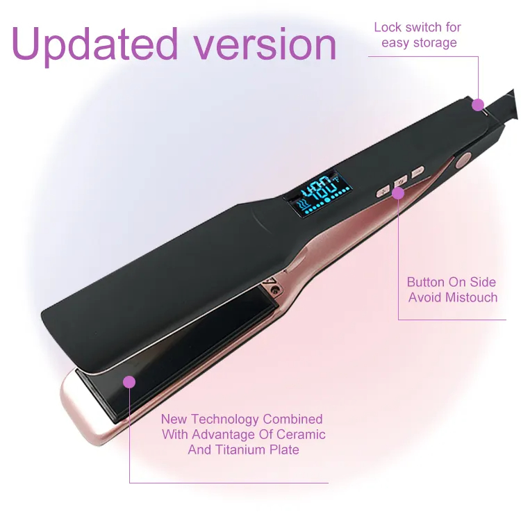 High Quality Customize Titanium Hair Straightener Professional Flat Irons Private Label Fast Heating for Keratin Use Anti-Damage Salon