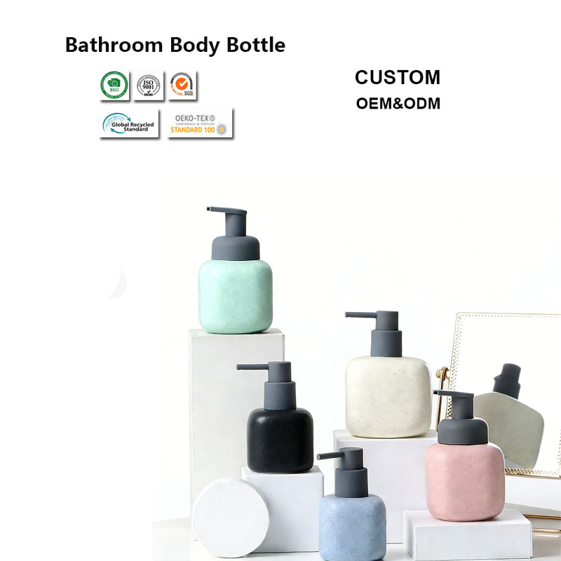 Durable Porcelain Smooth Surface Bathroom Ceramic Bottle for Laundry Detergent Storage
