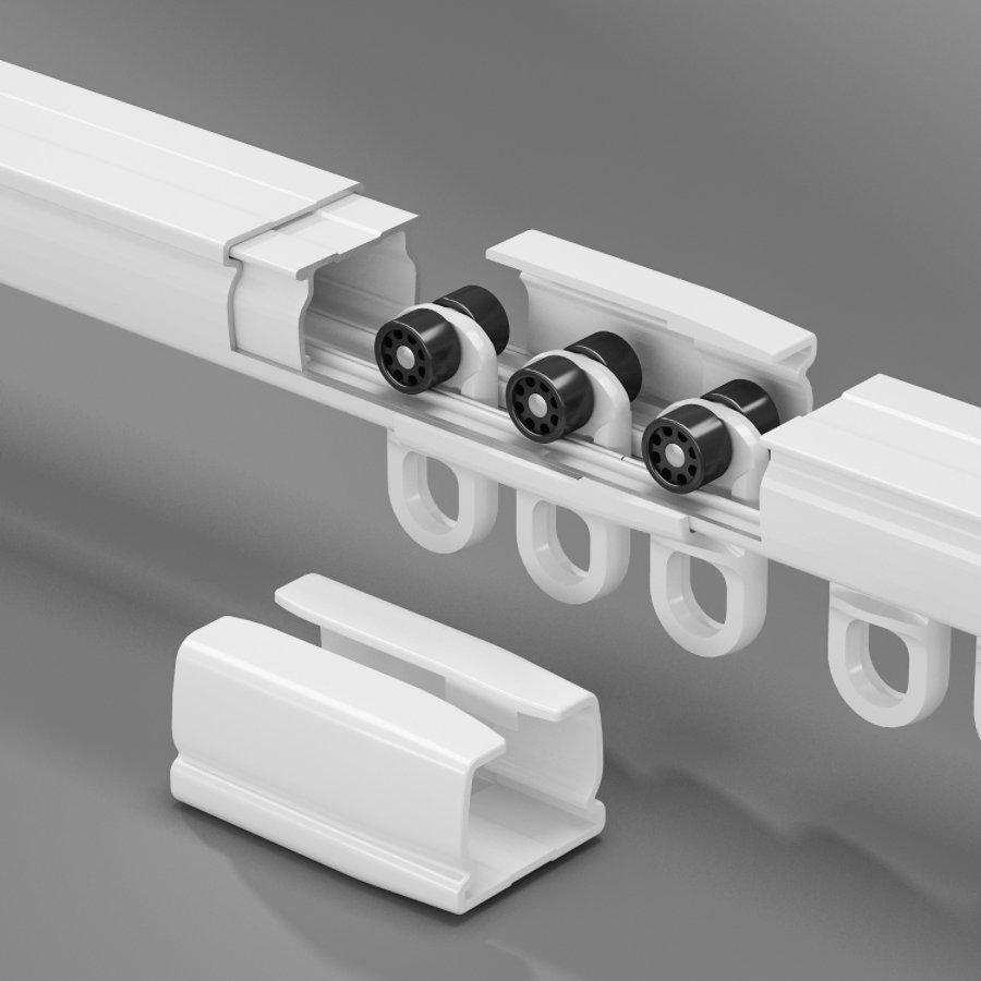 Aluminum Stealth Slides Electric Curtain Motor Telescopic Nano Silent Curtain Rods Pole