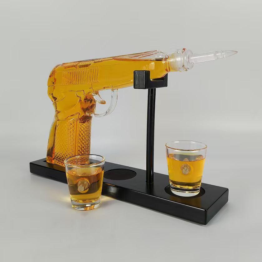 Unique Gun Design Glass Decanter for Collectors and Enthusiasts