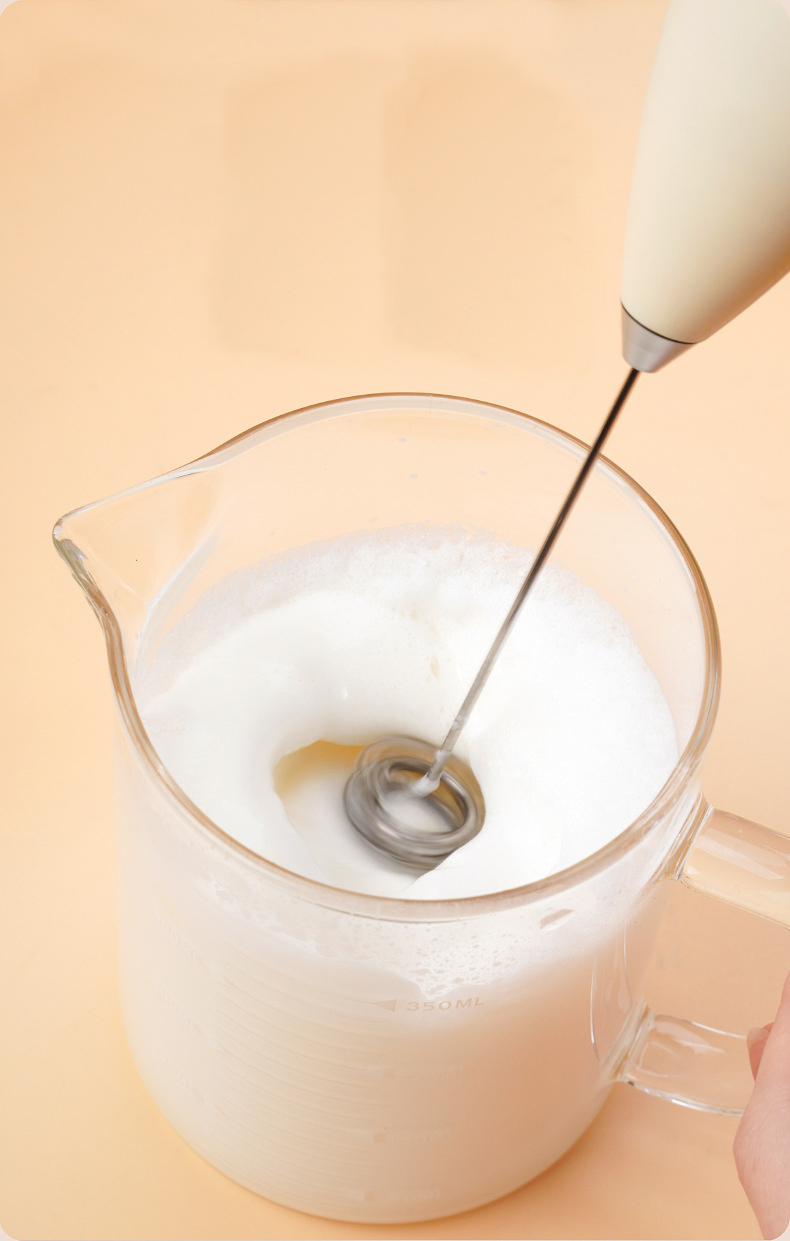 2025 Colorful Handheld Milk Frother Mini Milk Electric Whisk Battery Operated Portable Drink Mixer with Frother Stand for Coffee