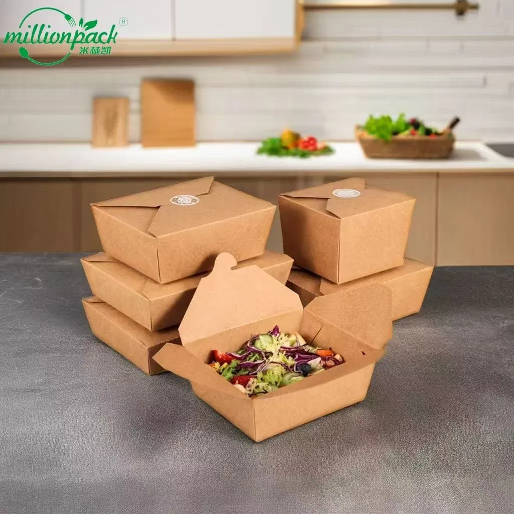 Eco Friendly Paper Lunch Box for Restaurant Use