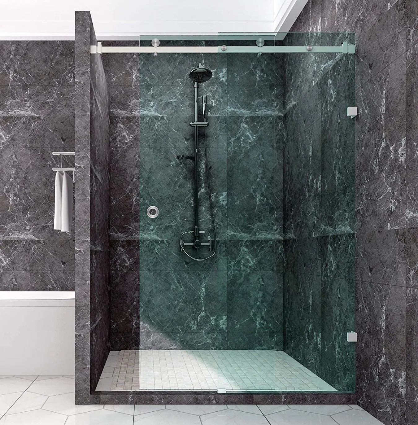 Комплект фурнитуры для раздвижной душевой двери Black Shower