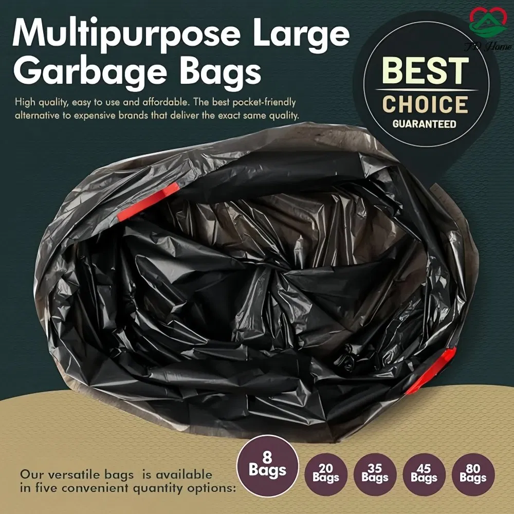 30gallon Large Size Strong Heavy Duty Black Trash Drawstring Kitchen Garbage Bags