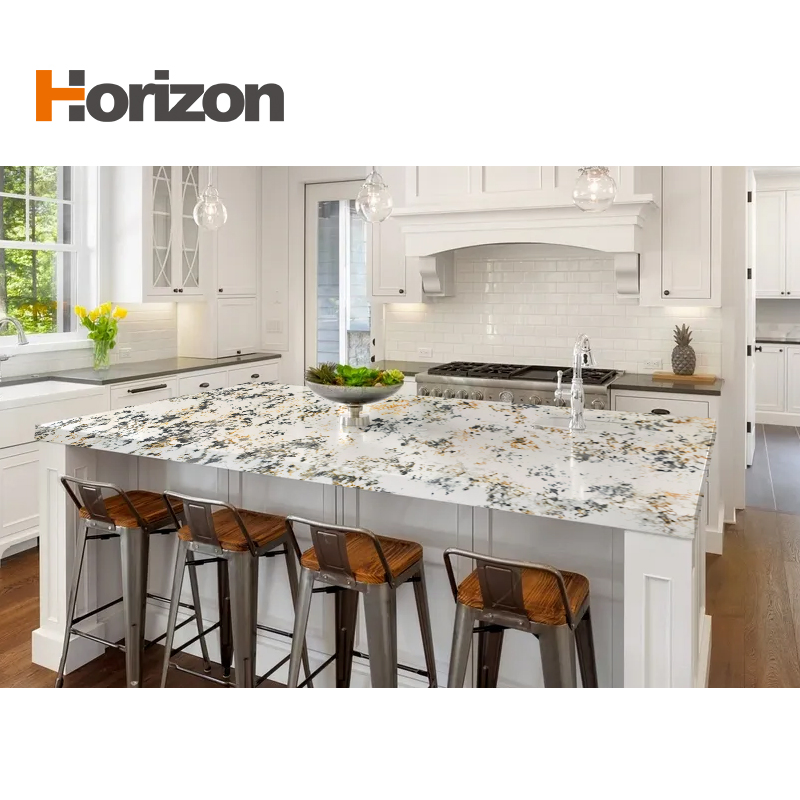 Transparent Stone Lym9061 Horizon Quartz Jade Kitchen Quartz Countertop Vanity Artificial Stone Quartz Slab Quartz Stone