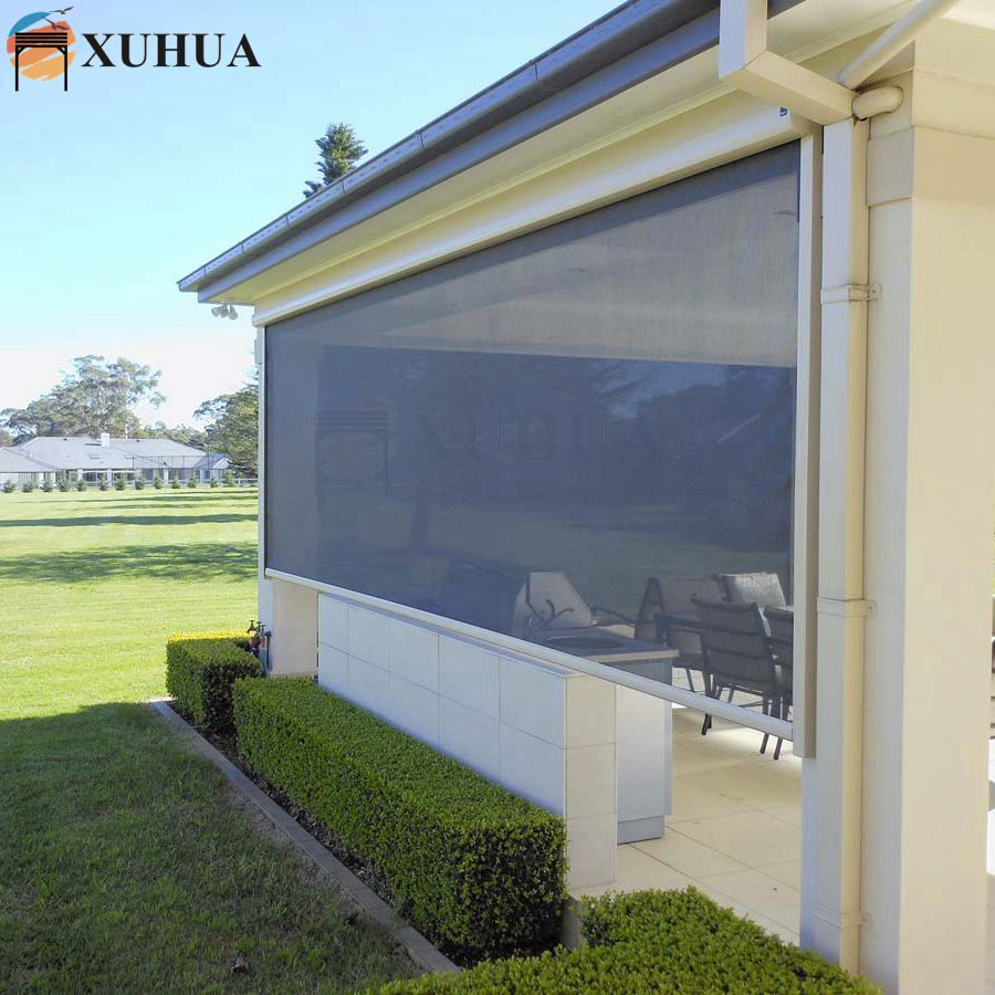 Xuhua Factory Wholesale Electric Motorized Windproof Waterproof Zipper Screen Sunshade Roller Blind