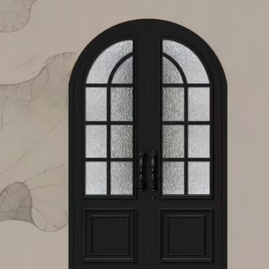 China Top Manufacturer Outdoor Glass Cast Aluminium Front Door