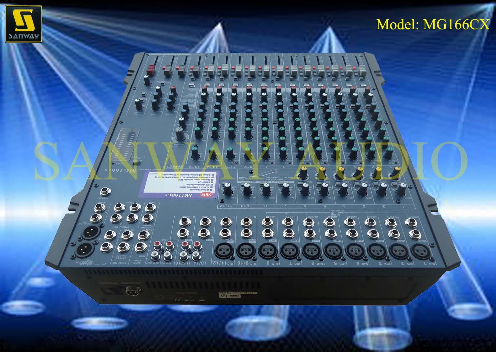 16 Channel Professional Mixer, Sound Mixing Console with USB Mg166cx