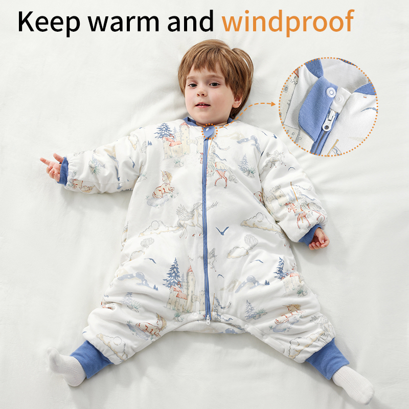 Safe Fabric Cotton Warm 3.5tog Toddler Sleeping Bags Anti-Bacterial Baby Sleep Sack